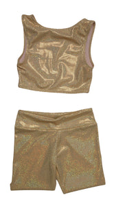 BIKER SHORTS GOLD GLITTER